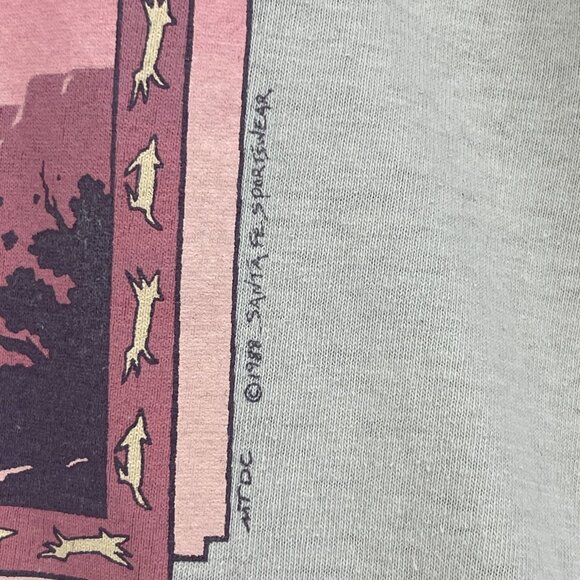 Vintage Oklahoma Coyote Single Stitch Southwest Graphic Tee USA Made - Picture 3 of 10